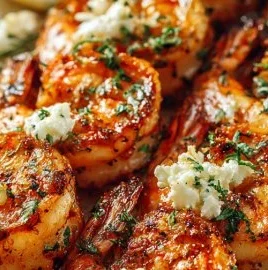 Delicious grilled shrimp skewers served at a summer barbecue