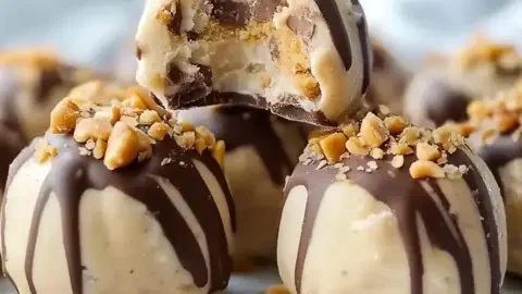 High protein frozen peanut butter Greek yogurt bites for healthy snacking
