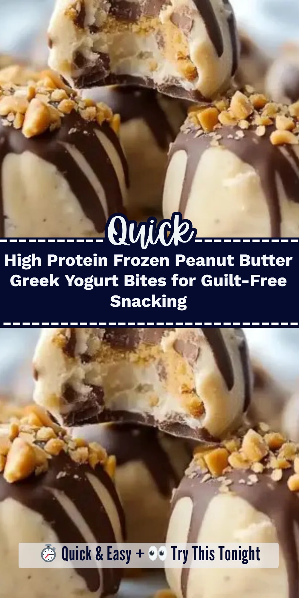 High Protein Frozen Peanut Butter Greek Yogurt Bites for Guilt-Free Snacking