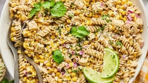 High Protein Street Corn Pasta Salad