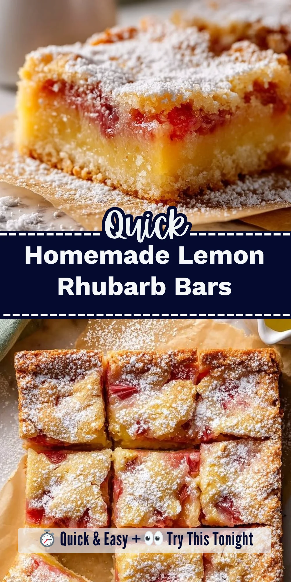 Homemade Lemon Rhubarb Bars