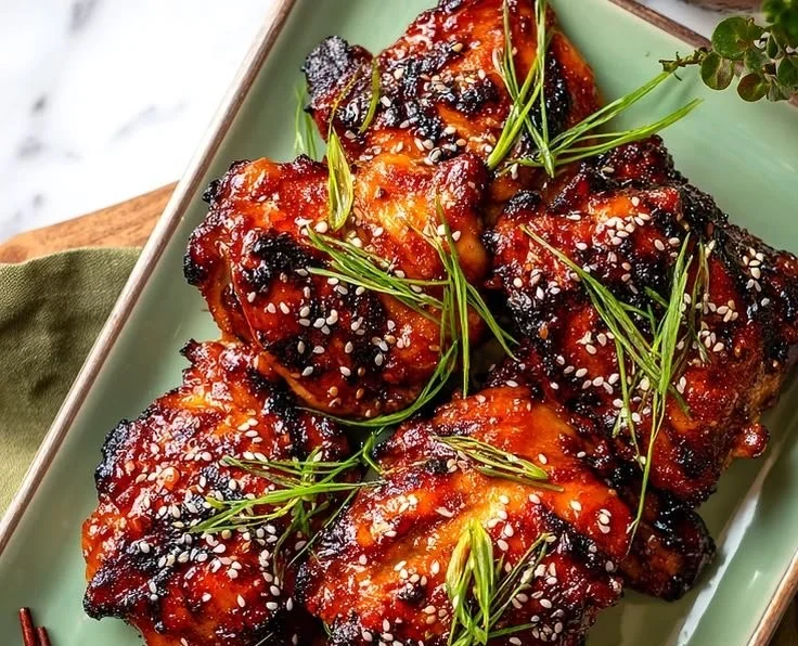 Juicy Japanese BBQ chicken thighs grilled to perfection with rich flavors.