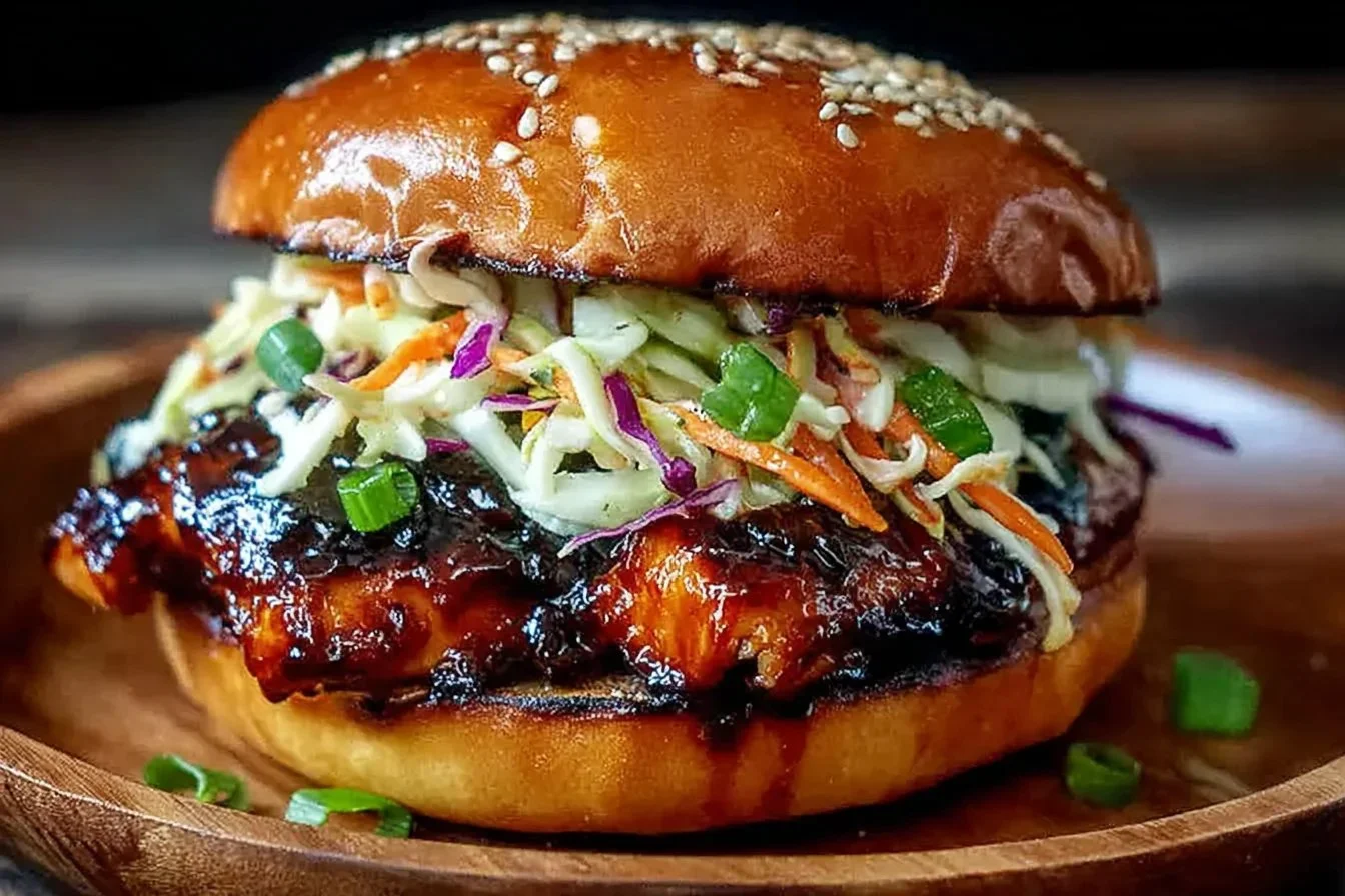 Korean BBQ Chicken Sandwich with Cabbage Slaw