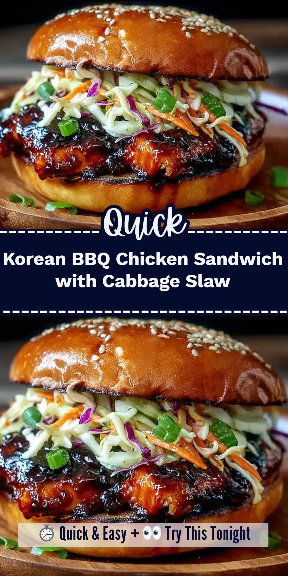 Korean BBQ Chicken Sandwich with Cabbage Slaw