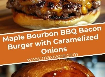 Maple Bourbon BBQ Bacon Burger with Caramelized Onions