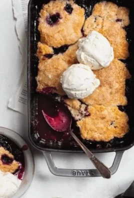Delicious mixed berry cobbler with fresh berries baked in a golden crust