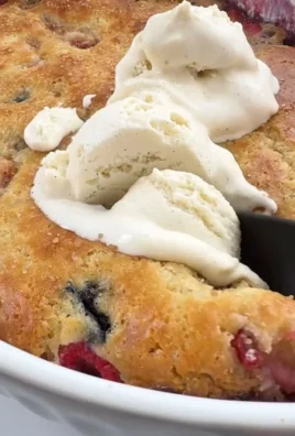 Delicious mixed berry cobbler fresh out of the oven