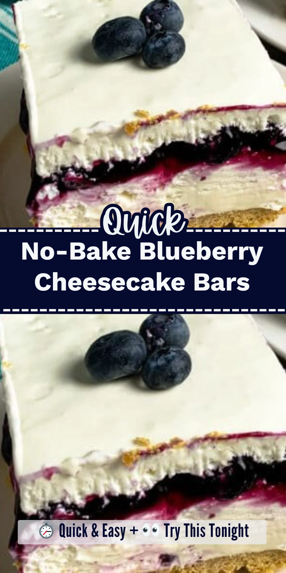 No-Bake Blueberry Cheesecake Bars