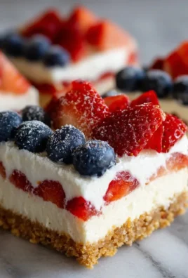 No-Bake Flag Cheesecake Bars decorated for a festive celebration