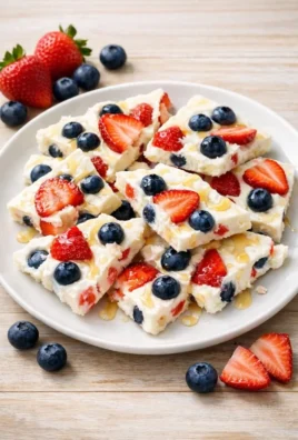 Delicious no-bake yogurt bark with fruits and nuts on parchment paper.