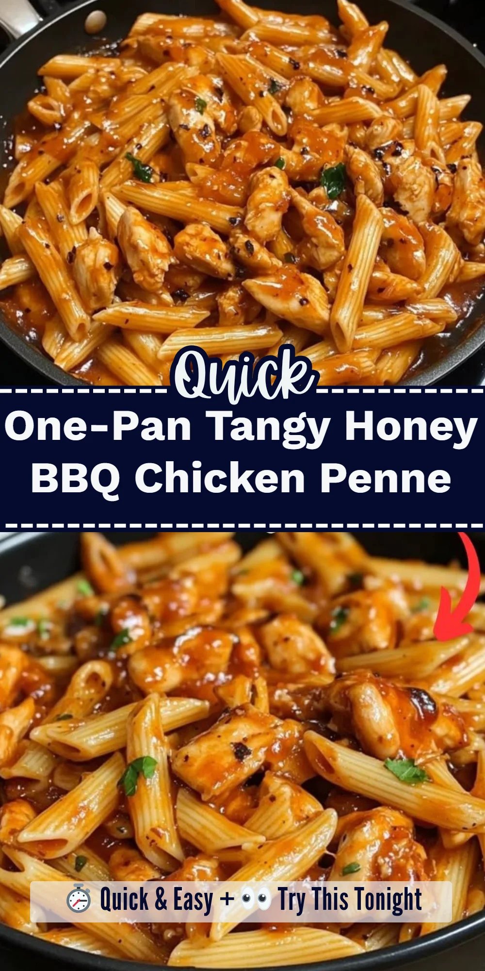One-Pan Tangy Honey BBQ Chicken Penne