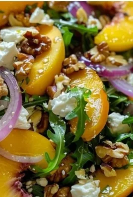 Delicious Peach Arugula Salad with fresh ingredients and vibrant colors