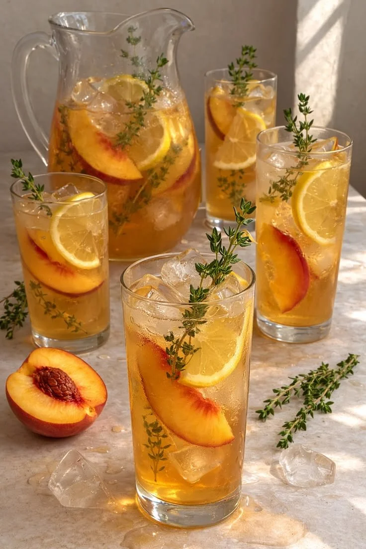 Peach Thyme Iced Tea