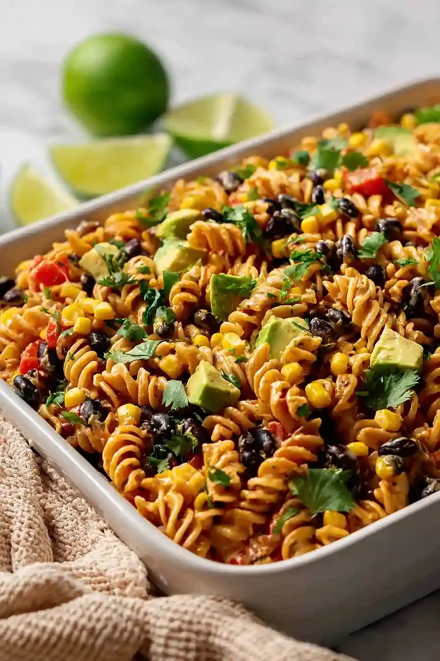 Quick High Protein Southwest Pasta Salad - FlirtyFood