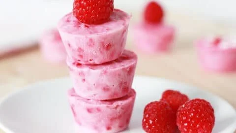 Raspberry Frozen Yogurt Bites
