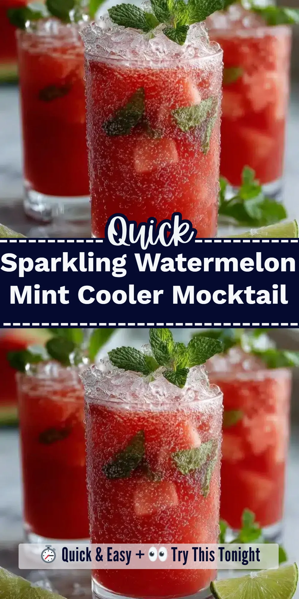 Sparkling Watermelon Mint Cooler Mocktail