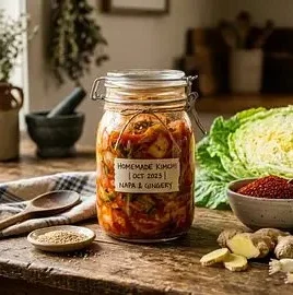 Spicy Korean kimchi dish prepared following a beginner-friendly recipe.