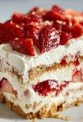 Delicious Strawberry Cream Cheese Icebox Cake with fresh strawberries