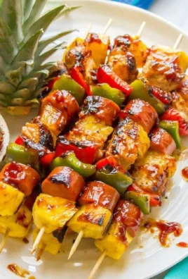 Grilled teriyaki chicken pineapple kabobs showcasing vibrant colors and delicious flavors