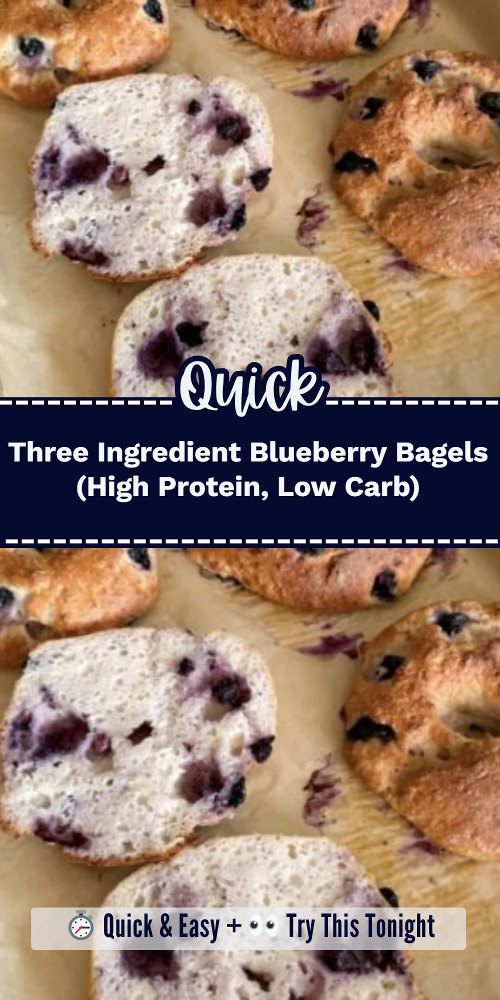 Three Ingredient Blueberry Bagels (High Protein, Low Carb)