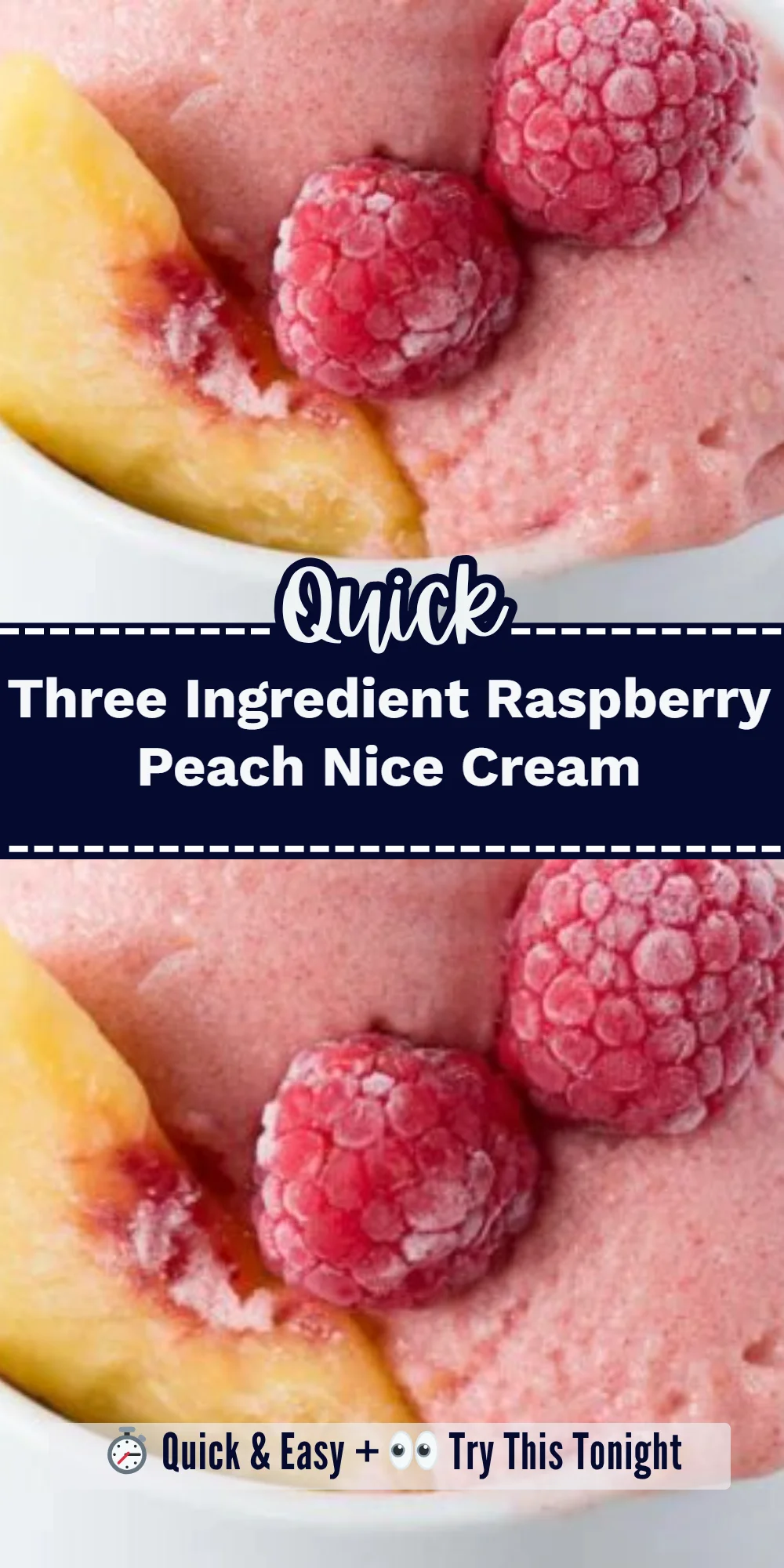 Three Ingredient Raspberry Peach Nice Cream