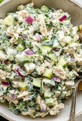 Delicious Tzatziki Chicken Salad with fresh ingredients and creamy dressing