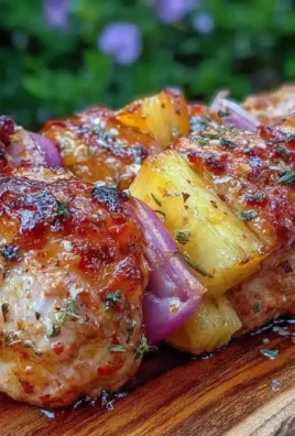Spicy honey grilled chicken skewers on a BBQ grill for 4th of July celebration.