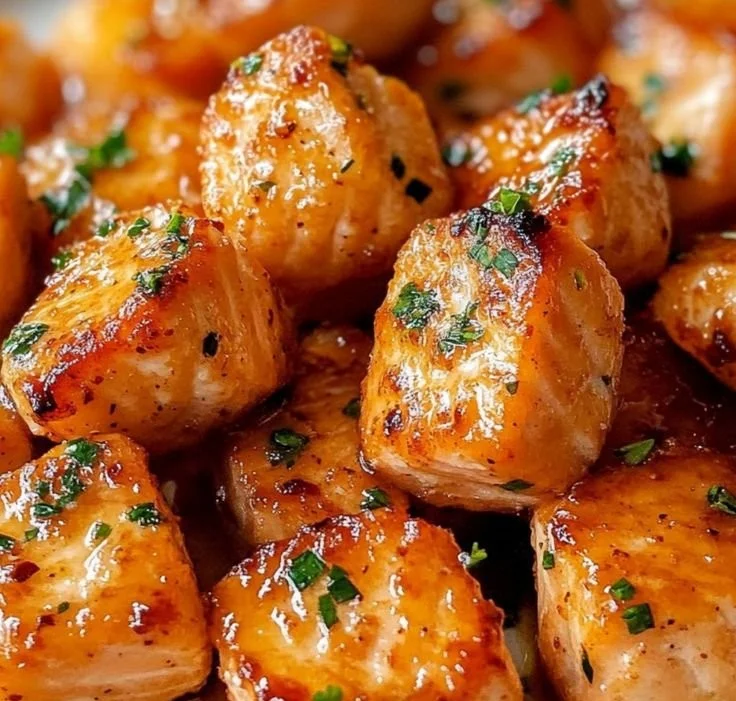 Air Fryer Honey Garlic Salmon Bites