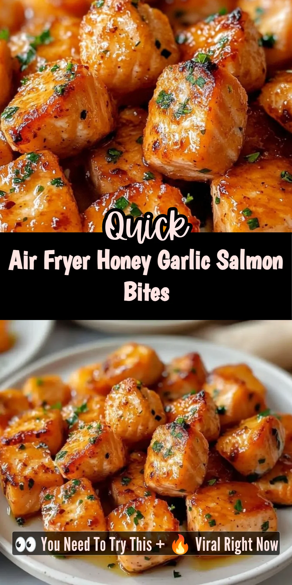 Air Fryer Honey Garlic Salmon Bites