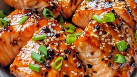 Air Fryer Salmon Bites with Honey Soy Glaze