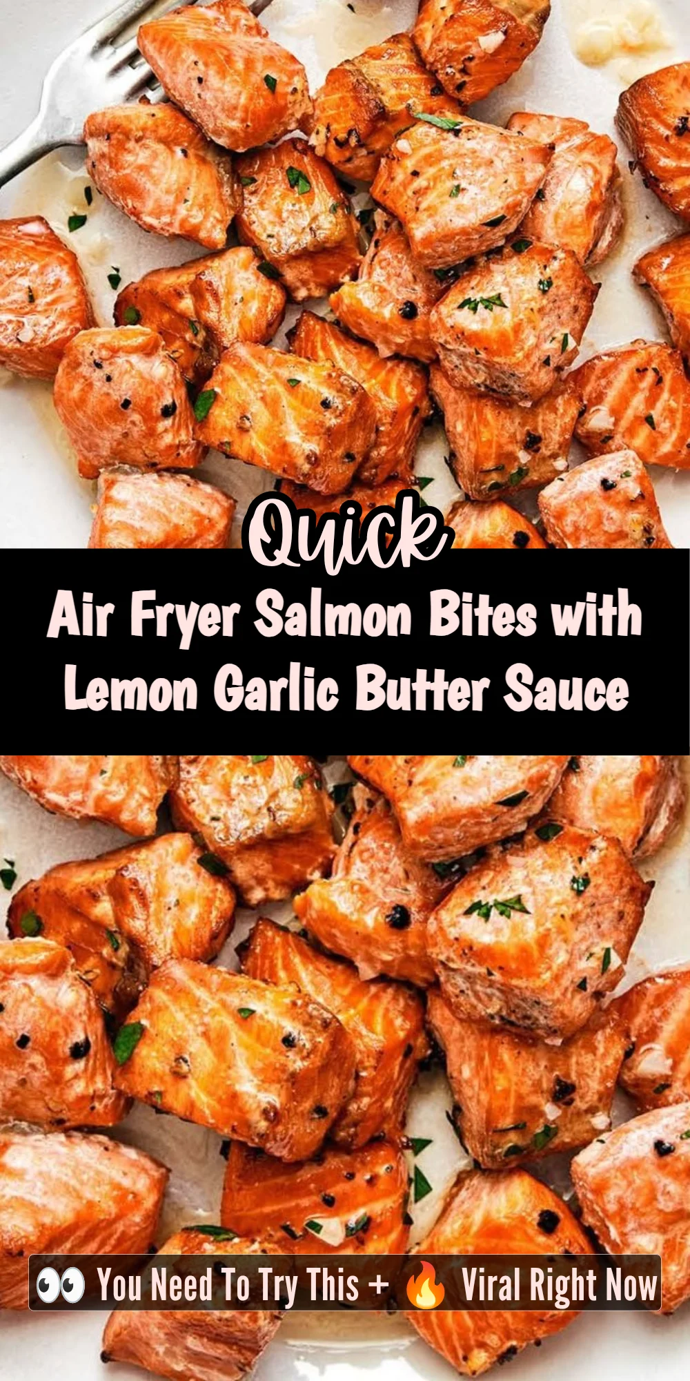 Air Fryer Salmon Bites with Lemon Garlic Butter Sauce