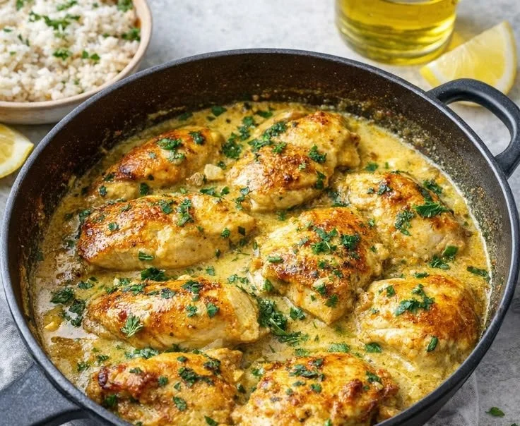 Delicious anti-inflammatory turmeric chicken dish served with colorful vegetables