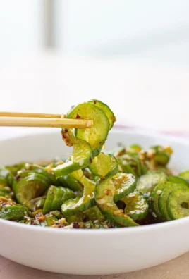 Delicious Asian cucumber salad with vibrant vegetables and a tangy dressing