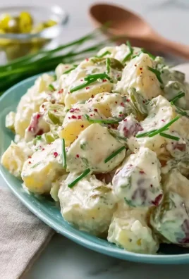Creamy Julia Child potato salad served in a bowl with fresh herbs