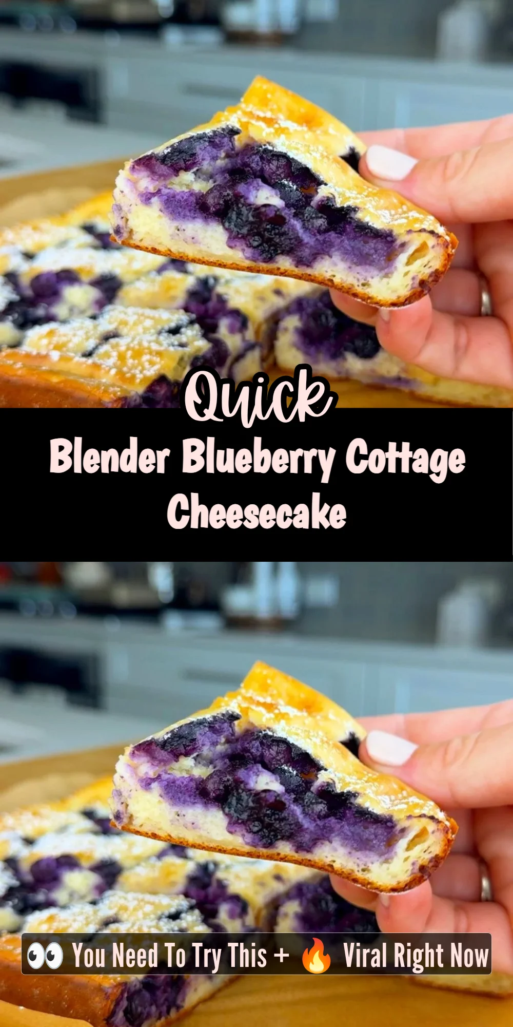 Blender Blueberry Cottage Cheesecake