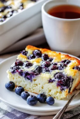 Blueberry cottage cheese breakfast bake in a dish, ready to serve and enjoy.