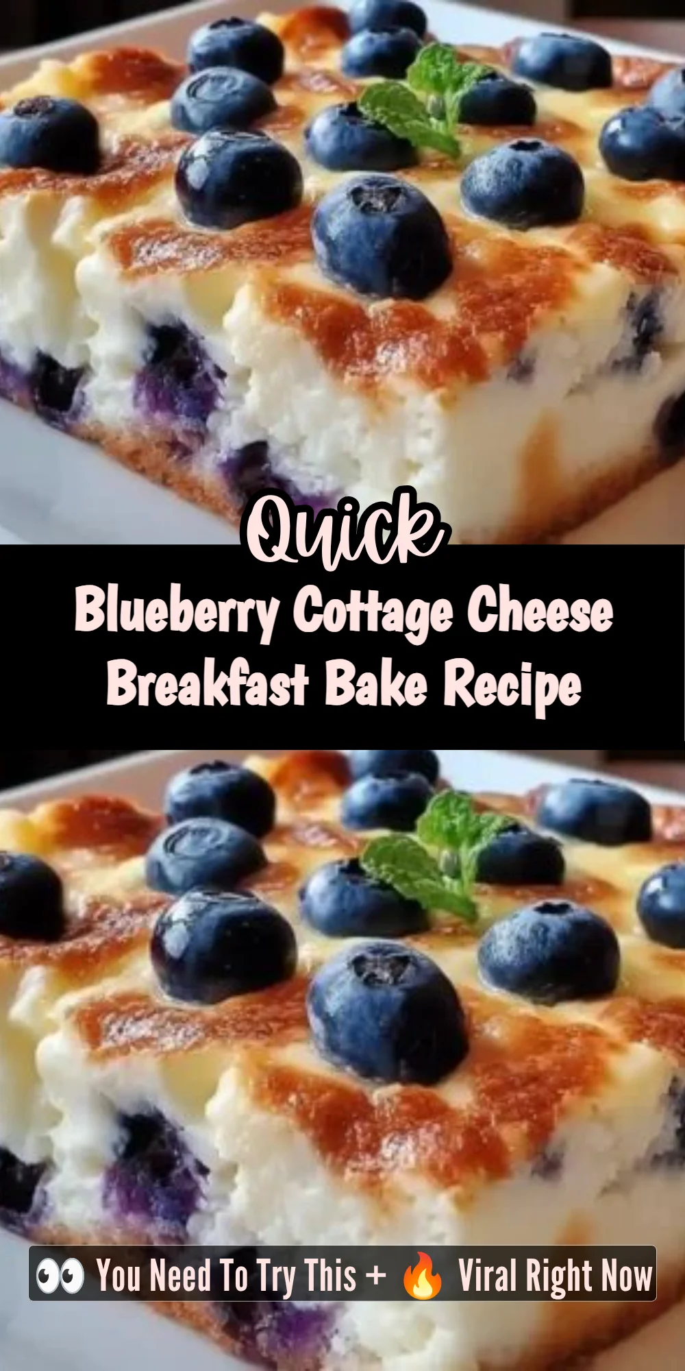Blueberry Cottage Cheese Breakfast Bake Recipe