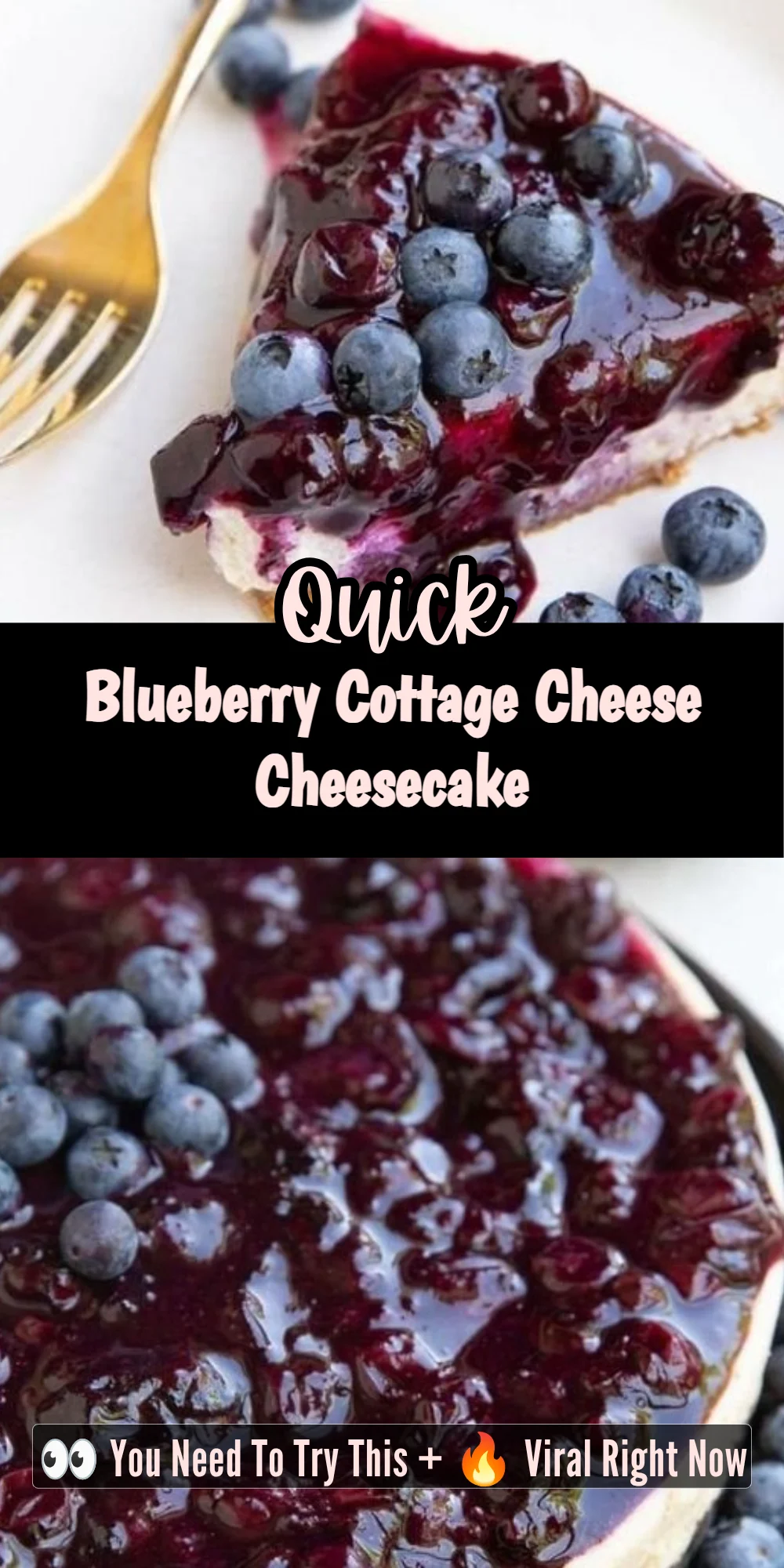 Blueberry Cottage Cheese Cheesecake