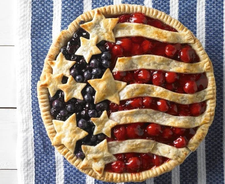 Freshly baked Cherry Blueberry Pie with a flaky crust and vibrant filling