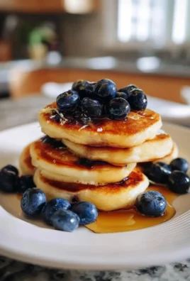 Delicious lemon blueberry cottage cheese pancake bites on a plate