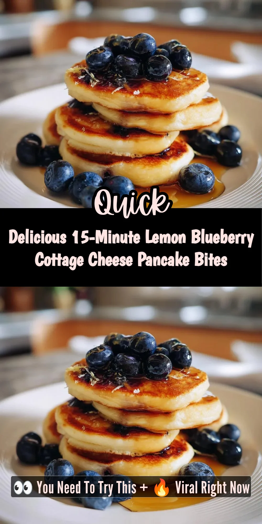 Delicious 15-Minute Lemon Blueberry Cottage Cheese Pancake Bites
