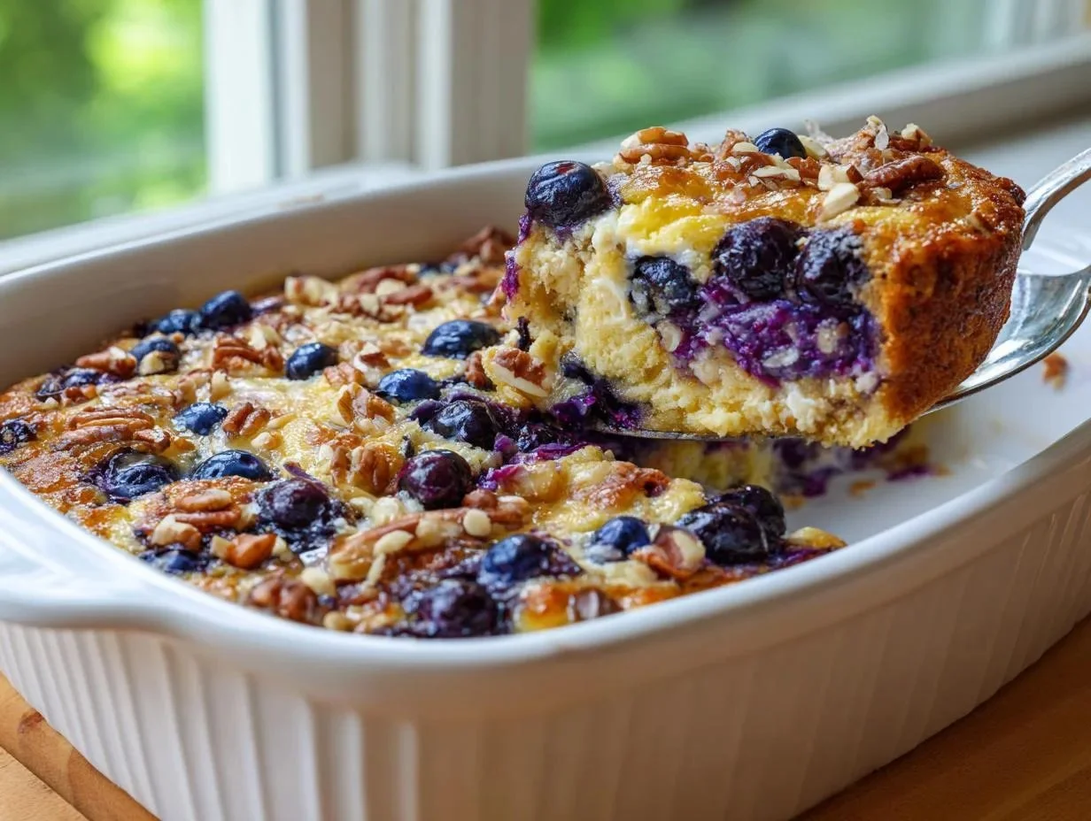 Delicious blueberry cottage cheese breakfast bake ready in 40 minutes