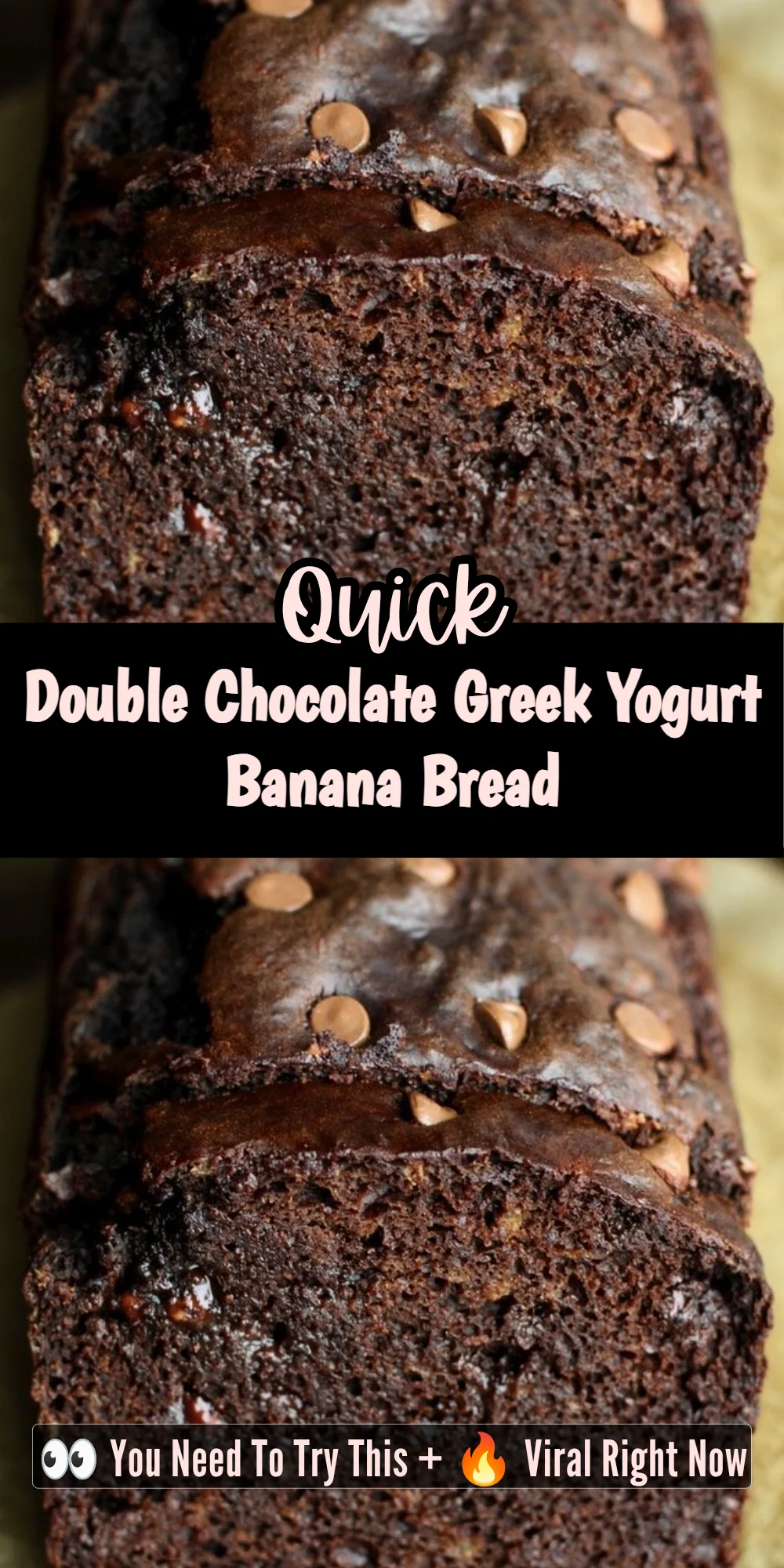 Double Chocolate Greek Yogurt Banana Bread
