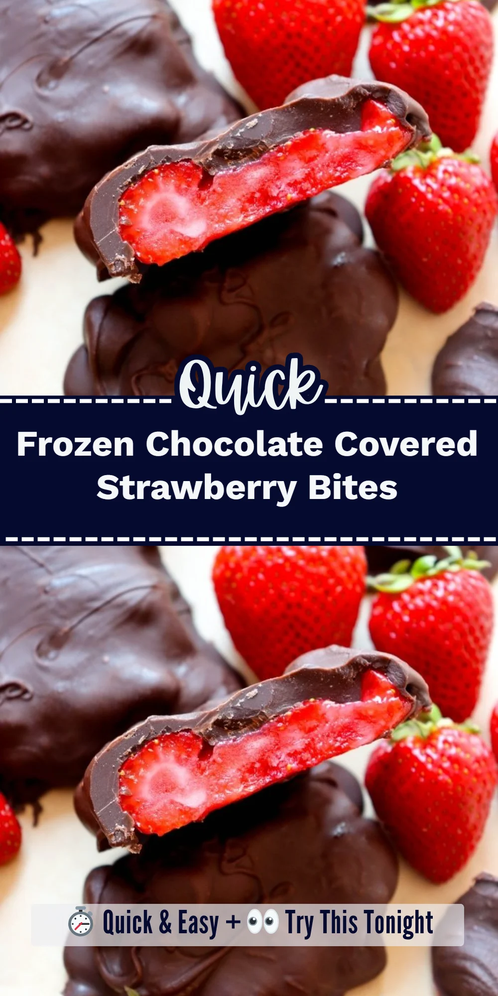 Frozen Chocolate Covered Strawberry Bites