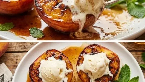 Grilled Peaches with Cinnamon and Brown Sugar