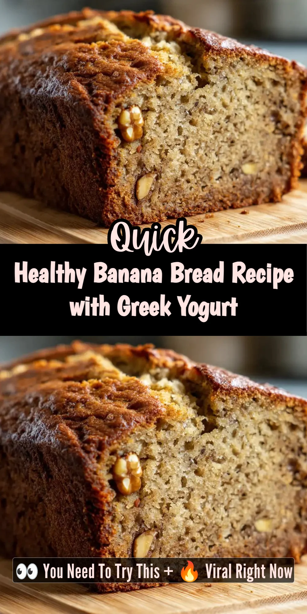 Healthy Banana Bread Recipe with Greek Yogurt