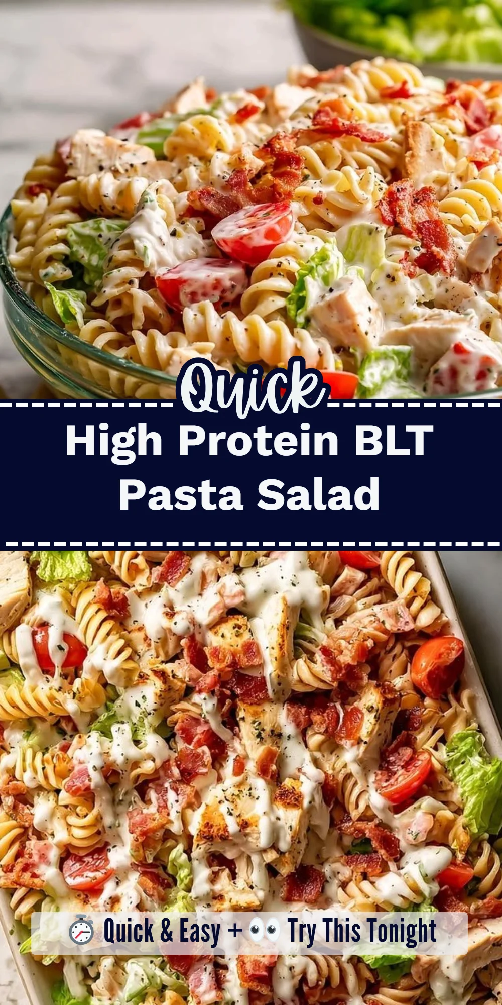 High Protein BLT Pasta Salad