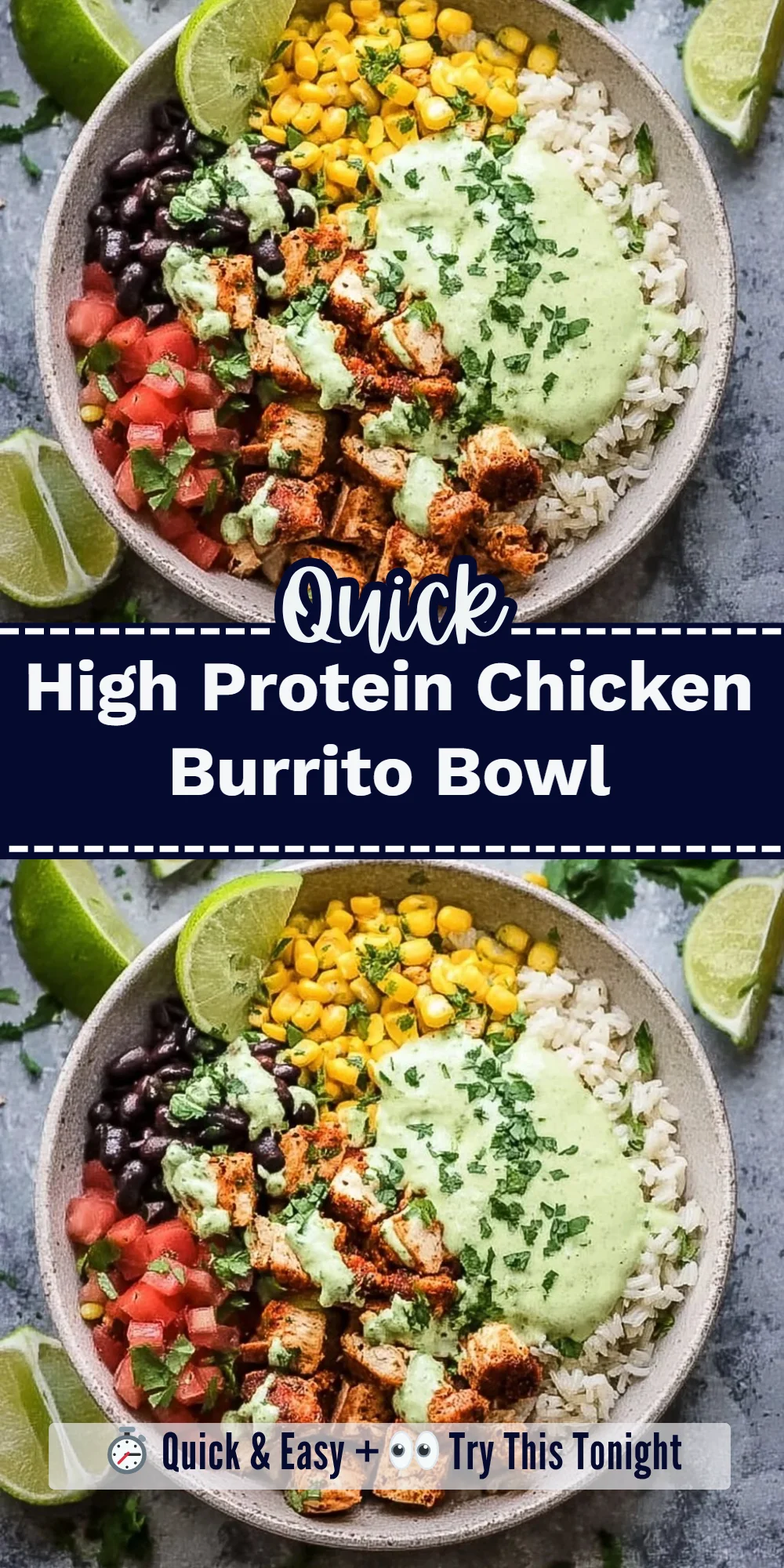 High Protein Chicken Burrito Bowl
