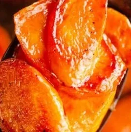 Delicious hot honey carrots topped with spicy honey glaze.