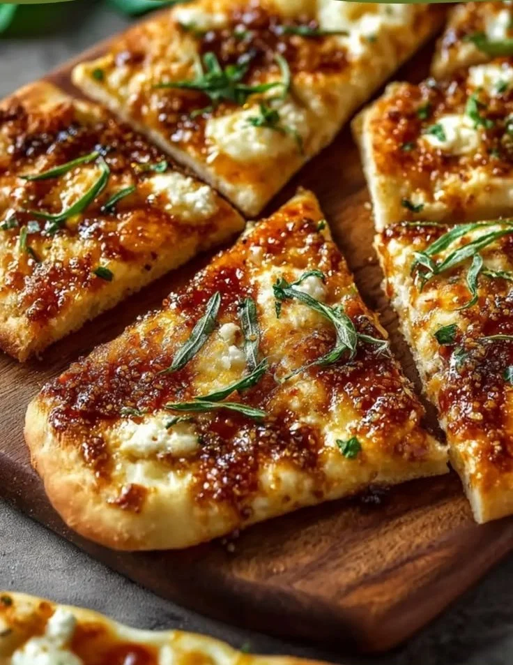 Hot Honey Garlic Flatbread Pizzas